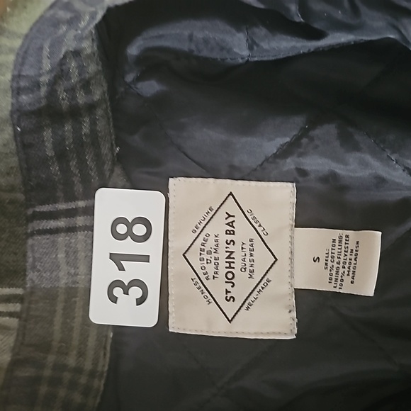 St. John's Bay Flannel Jacket Green Grey's Size S - Picture 8 of 8